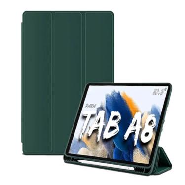 Imagem de Capa Smart Case Pencil Para Tablet Samsung Galaxy Tab A8 C/Compartimento Para Pen 10.5" Sm-X200 / Sm-X205 Ano 2021 Premium - Alamo (VERDE)