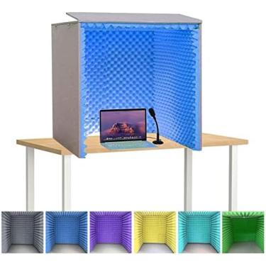 Imagem de Cabine Vocal Portátil, Capa À Prova De Som De Mesa, Cabine De Isolamento, Estúdio De Gravação De Som Feito Por Você Mesmo, Escudo De Absorção De Isolamento, Microfone De Estúdio Para Laptop E Equi