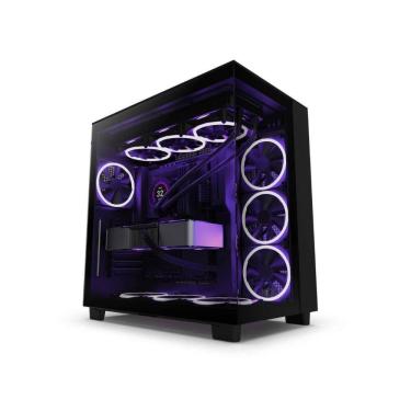 Imagem de Gabinete Gamer NZXT H9 Flow Mid Tower CM-H91FB-01 Lateral e Frontal Vidro Preto (Fosco)