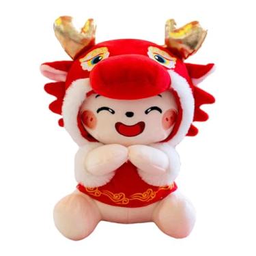 Imagem de rockible 2024 ano novo chinês dragão boneca de pelúcia primavera festival boneca bonito animal de pelúcia dragão boneca de pelúcia para o feriado quarto café, 36 centímetros