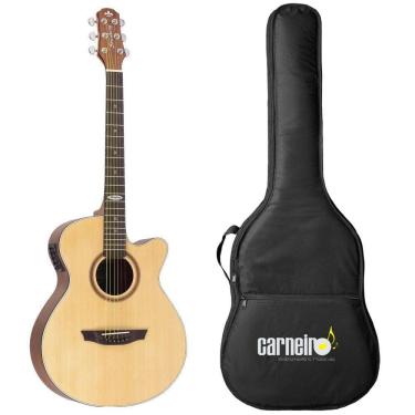 Imagem de Violão Elétrico Mini Jumbo Strinberg SA200C NS Fosco + Capa
