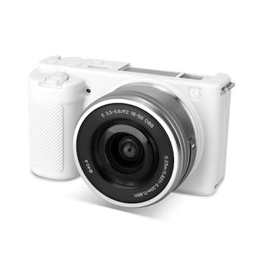 Imagem de Rieibi Capa ZVE10, capa protetora de silicone macio para câmera Sony ZV-E10 ZVE10, capa de borracha leve para Sony Alpha ZVE10 - branca