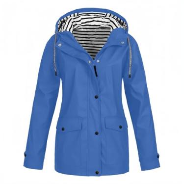 Imagem de Gerrit Jaqueta feminina para uso ao ar livre, forro com capuz, outono, inverno, montanhismo, Azul bebê, M