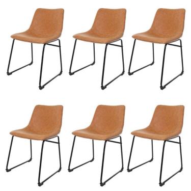 Imagem de Kit 6 Cadeiras Para Sala De Jantar Munich Vintage Caramelo Caramelo