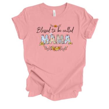 Imagem de Camiseta feminina Blessed to Be floral extravagante dia das mães rosa manga curta, Mamãe, P