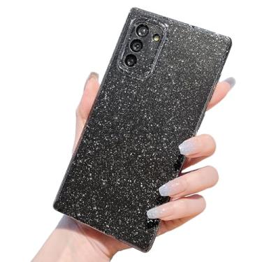 Imagem de MINSCOSE Capa compatível com Samsung Galaxy Note 10, linda capa brilhante com glitter fino à prova de choque TPU brilhante para mulheres e meninas para Galaxy Note 10 6,4 POLEGADAS-preta