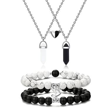 Imagem de MJartoria BFF Colar e pulseiras para 2 corações de borboleta, colar de amizade, conjunto de pulseiras para melhor amigo, colar combinando, presentes para mulheres e meninas, Metal, não conhecido