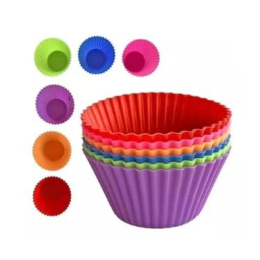 Imagem de Kit 6 Forminhas De Silicone Cupcake Muffim Mini Bolo R