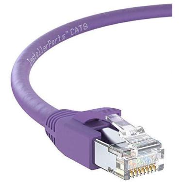 Imagem de InstallerParts Cabo Ethernet CAT8 1,5 m - Roxo - Série Profissional - Rede 40Gigabit/seg/Cabo de Internet de Alta Velocidade para Roteador, Modem, Jogos/2000 MHZ, 24AWG