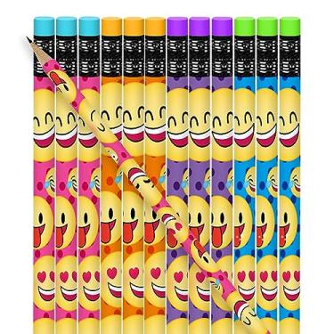 Imagem de ArtCreativity Lápis Emoticon, conjunto de 24, lápis de escrita legais com borrachas com desenhos sortidos de emojis, lembrancinhas de festa de aniversário, enchedores de bolsas de festa doce, materiais para professores em sala de aula