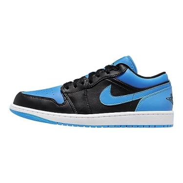 Imagem de Nike Tênis masculino Air Jordan 1 Low, Preto, preto, azul universitário, 45