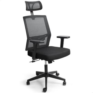 Imagem de Cadeira De Escritório Presidente Ergonômica Preta Mesh Gamer