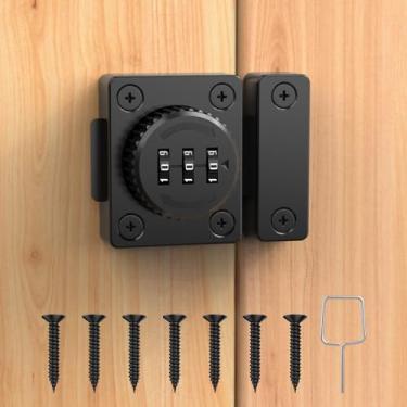 Imagem de I-EASYDWW Trava de armário combinada, trava de gaveta sem chave, fácil de instalar, adequada para armário de cozinha, gaveta de escritório, móveis de madeira, porta unidirecional, etc. (preto, 1