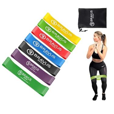 Imagem de Bravus Sport, Kit 7 Mini Bands Elástico Extensor Treino Musculação Bravus