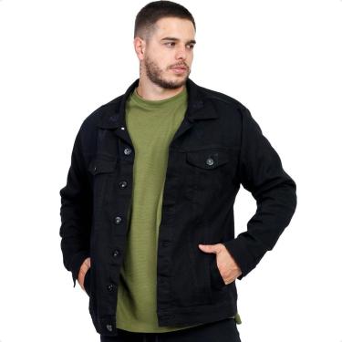 Imagem de Jaqueta Jeans Preta Destroyed Detalhe Premium Masculina Slim-Masculino