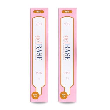 Imagem de Kit 2 Sachê Refil Gel Base Pink Alongamento Fibra 12g, Vòlia