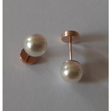 Imagem de Brincos para bebê com pérola de 4 mm em ouro