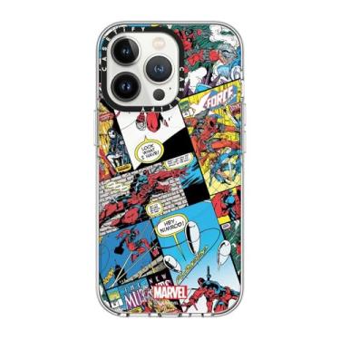 Imagem de CASETiFY Capa transparente para iPhone 13 Pro [Deadpool & Wolverine Co-Lab/Não amarela/proteção contra quedas de 2 metros/Magsafe] - Capa de colagem cômica - Transparente