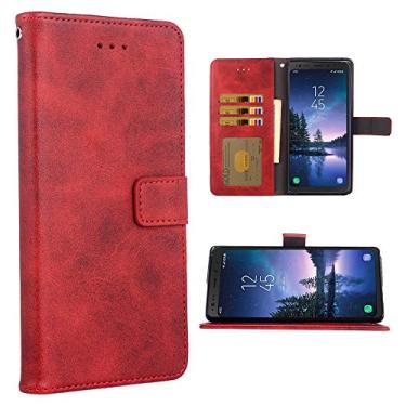 Imagem de Capa de telefone para Samsung Galaxy S8 Active Folio Flip Wallet Case, couro PU, suporte para cartão de crédito, proteção total com suporte, capa protetora para celular para Glaxay S8Active 8s S 8