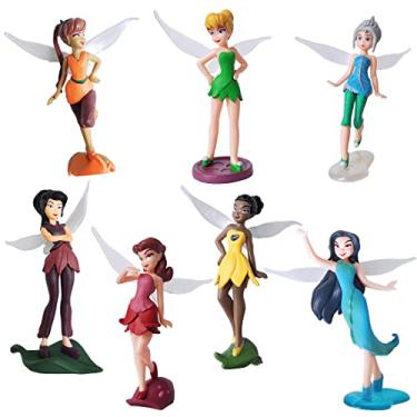 Imagem de Grostmend Tinkerbell Decorações de festa mini estatuetas de fadas para jardim de fadas acessórios de jardim Sininho Topo de bolo estatuetas em miniatura decoração boneca para meninas