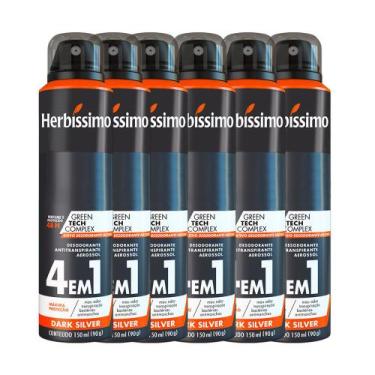 Imagem de Kit Desodorante Aerosol Antitranspirante Herbíssimo Dark Silver 150ml