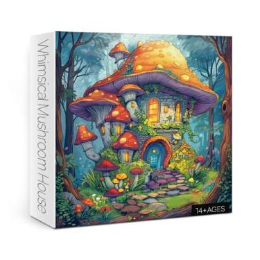 Imagem de BBOLDIN Mushroom House Puzzle 1000 Peças, Floresta Mágica Jigsaw Puzzle, Estilo Fantasia, Quebra-Cabeça de Mesa, Avançado, Unissex