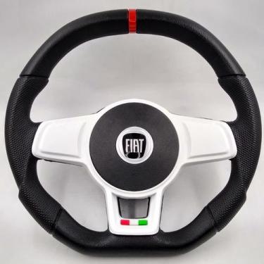 Imagem de Volante Esportivo Branco P/ Palio 1996 97 98 99 2000 A 2013 + Cubo - F