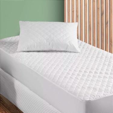 Imagem de Capa Colchao Solteiro Box Impermeavel Grossa Antiacaro Metalasse Branco Hipoalergenico À prova de água