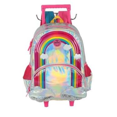 Imagem de Mochila de Rodinhas Com Alça Luxcel UP4You ArcoIris Prata-Feminino