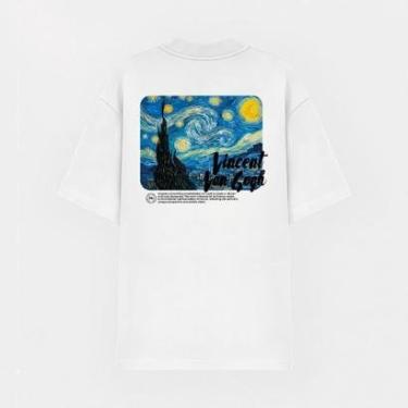 Imagem de Camiseta Estampada Abstract Streetwear Over Noite Estrelada Van Gogh-Unissex