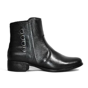 Imagem de Bota Godiva Feminina Cano Curto Salto Baixo Preta-Feminino
