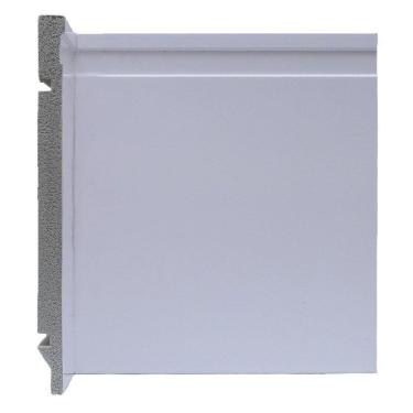Imagem de Kit com 5 Barras Rodapé de Poliestireno 20cm X 15mm Frisado 12m Branco