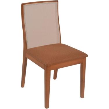 Imagem de Cadeira Arizona Madeira Maciça Tela Tela Sling Amêndoa