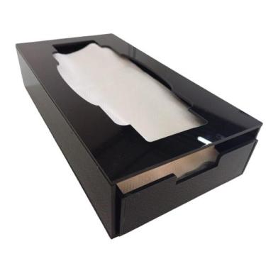 Imagem de Porta Papel Toalha Gaveta Acrílico Preto 13x25x5 - AGV Criações 