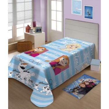 Imagem de Manta De Microfibra Juvenil Frozen Solteiro - Jolitex - Geral, Azul, S