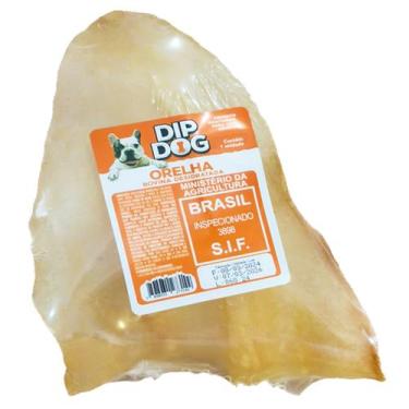 Imagem de Orelha Bovina Petisco Mordedor Cachorro Desidratado Natural - DIP DOG