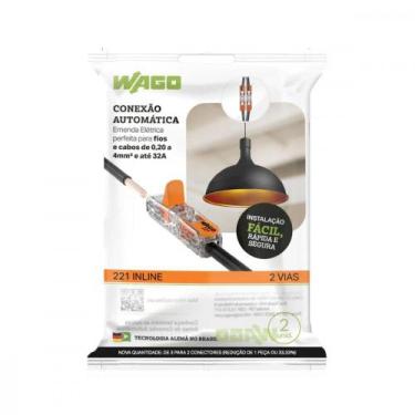 Imagem de Conector Emenda Wago Flow Com Alavanca 32A 0.14Mm A 4Mm Com 2Pecas 221