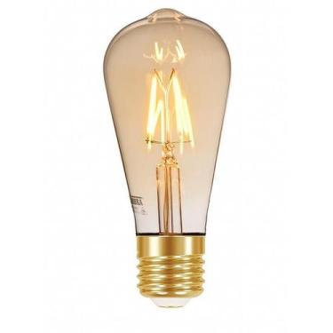 Imagem de Lampada Led Filamento Dimerizável St64 4W 220V Ambar - Taschibra
