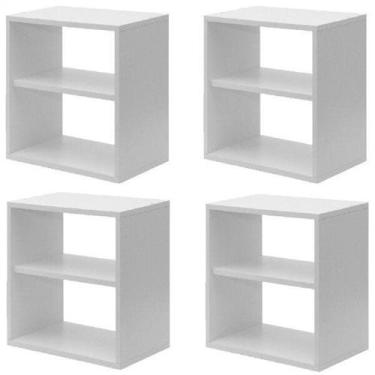 Imagem de Kit Infantil 4 Nichos Cubo com Prateleira Lema Kit Cubos Baby Espresso