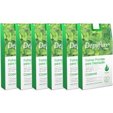 Imagem de 120 Folhas Prontas Depilação Corporal Depilflax Hortelã