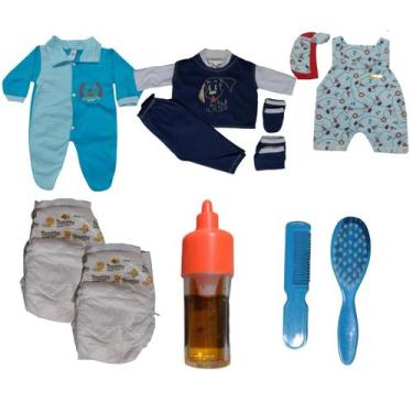 Imagem de Kit roupinhas e acessórios para bebê reborn menino - Duda Shop