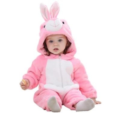 Imagem de Macacão Pijama Inverno Bebê Bichinhos Infantil - Rey Shop, Coelho, 18-