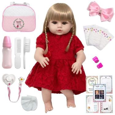 Imagem de Bebe Reborn Princesa Nicole Baby Loira Com Bolsa Acessórios - Cegonha 