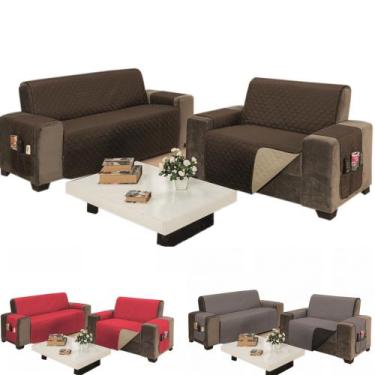 Imagem de Capa para sofa king de 2 e 3 lugares impermeavel duas face resistente 