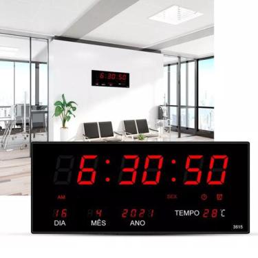 Imagem de Relógio Parede Digital Led Data Mês Ano Temperatura Empresas - New, JH