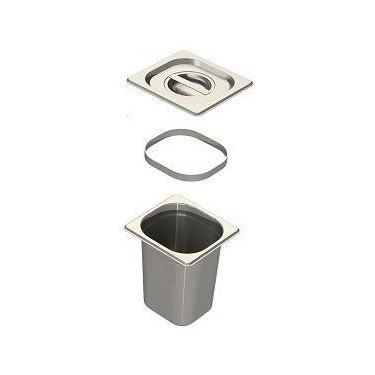Imagem de Lixeira Quadrada De Embutir Inox 3,5 L De Bancada - Technox
