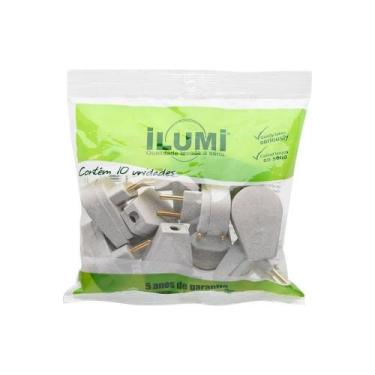 Imagem de Pino Plug Macho Prensa Cabo Gigante Cinza 10A 250V 10X1 - Ilumi