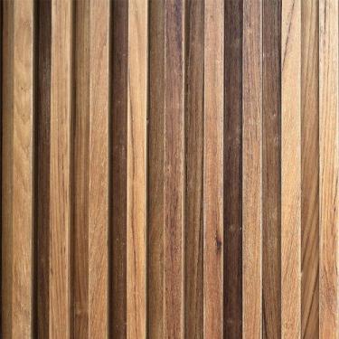 Imagem de Papel de Parede Adesivo Madeira Painel Ripado Carvalho para Quarto Sal