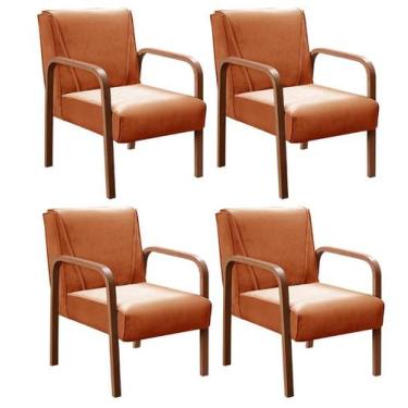 Imagem de Conjunto 4 Poltronas Decorativa Anita Kit Cadeiras Sala Recepção - Bel