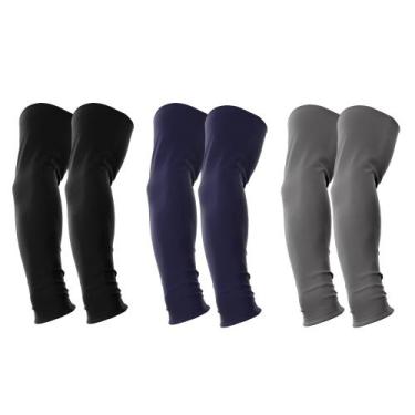 Imagem de Kit 3 Manguitos Proteção Solar Uv Vôlei Ciclismo Protetor Braço Moto -